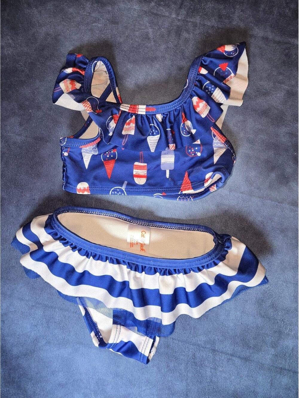 12 month red white and blue swim suit